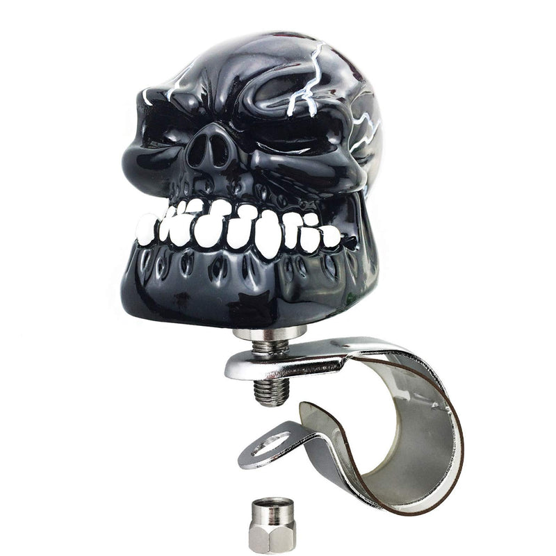  [AUSTRALIA] - Arenbel Suicide Knob for Steering Wheel Skull Spinner Power Handles Car Grip Knobs of Cool Style fit Most Vehicles Boat Truck Tractor, Black