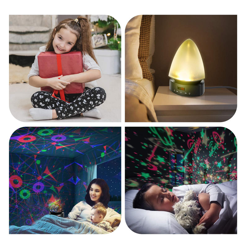  [AUSTRALIA] - Moredig Baby Light Projector, Built-in White Noise Star Projector with Bluetooth, Timer and Remote Colorful Night Light for Decoration, Parties Black-advanced