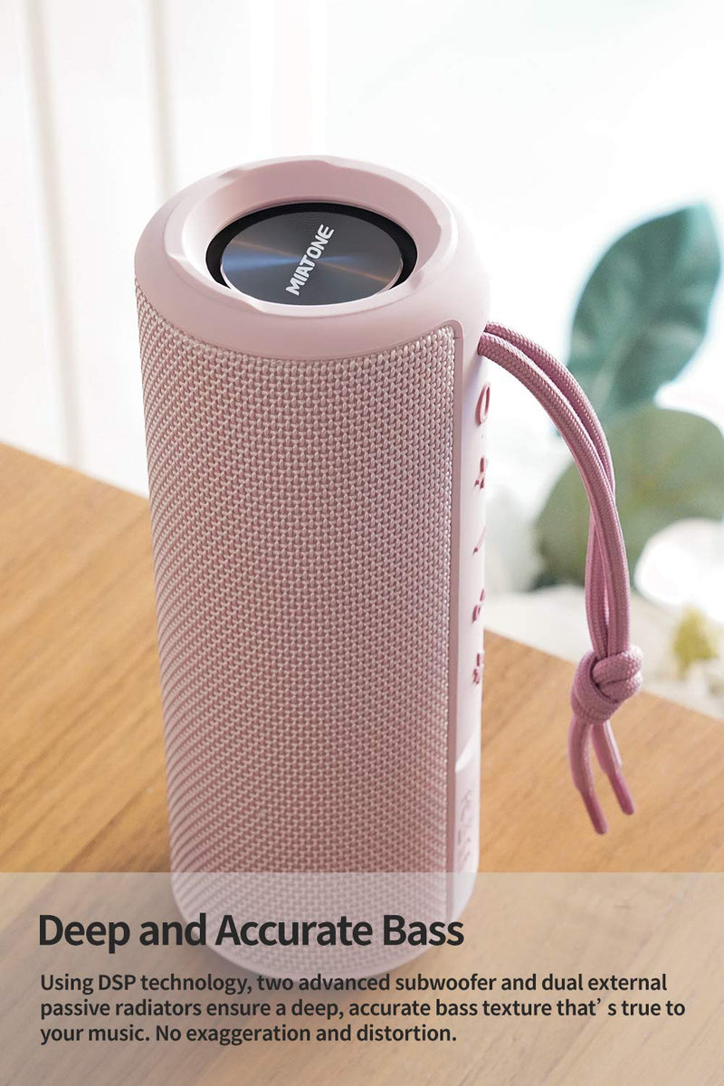 MIATONE Outdoor Portable Bluetooth Speaker Wireless Waterproof - Pink - LeoForward Australia