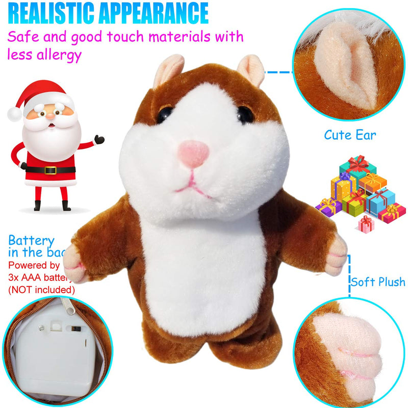 Upgrade Version Talking Hamster Mouse Toy - Repeats What You Say and Can Walk - Electronic Pet Talking Plush Buddy Hamster Mouse for Kids Gift Party Toys - LeoForward Australia