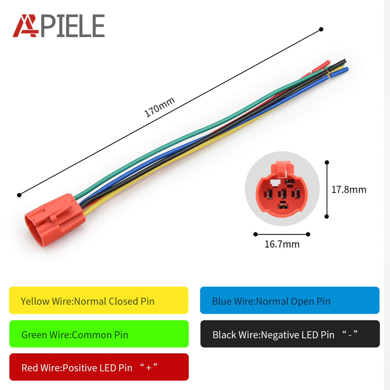 APIELE 16mm Momentary Push Button Switch On Off Stainless Steel with 12V LED Angel Eye Head for 16mm 0.63" Mounting Hole with Wire Socket Self-Reset (Blue) Silver Shell Blue - LeoForward Australia