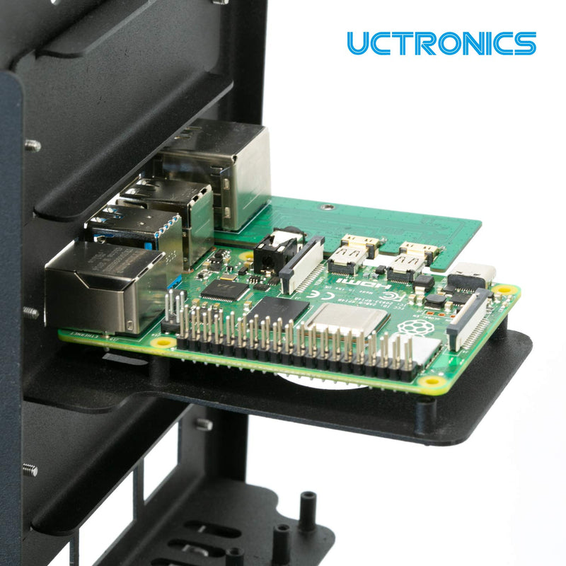  [AUSTRALIA] - UCTRONICS Mounting Plates for Raspberry Pi 4 B Models, Compatible with 19 inch 3U Rack Mount, 4-Pack