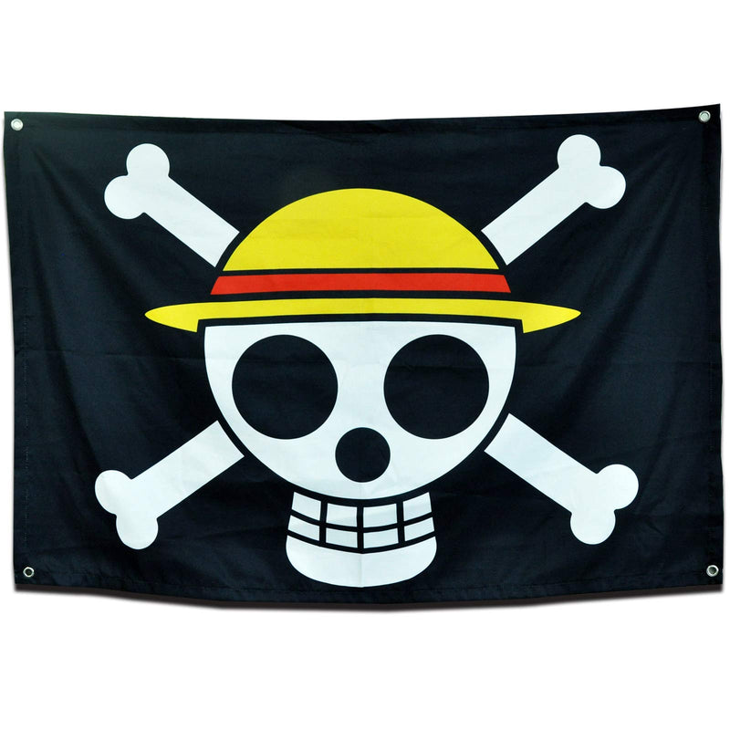  [AUSTRALIA] - Anime Room Decor 43inX30in One Piece Flag,Pirate Legion Flag,Wall Hanging Decor boys room decor For Bedroom Living Room,Luffy's Straw Hat Pirate Flag (Luffy, 43in*30in)) Luffy 43*30(in)