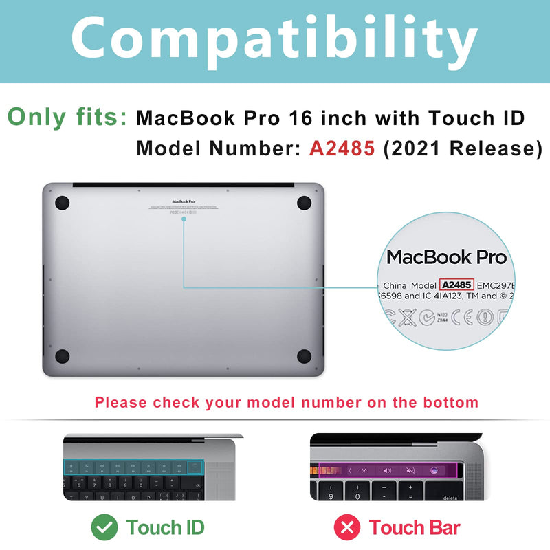  [AUSTRALIA] - ProCase for MacBook Pro 16 Inch Case 2021 Release A2485, Matte Frosted Translucent Hard Shell Cases Shockproof Protective Cover for 16 Inch MacBook Pro 2021 with M1 Pro/Max Chip & Touch ID -Clear Clear