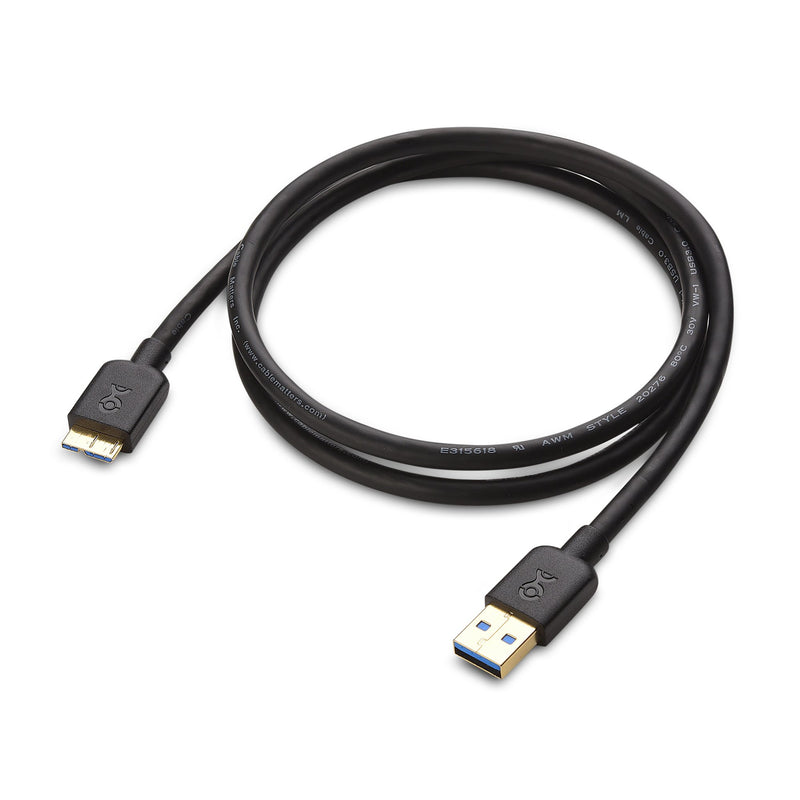 Cable Matters Short Micro USB 3.0 Cable (USB to USB Micro B Cable) in Black 3 ft 1m 1 - LeoForward Australia