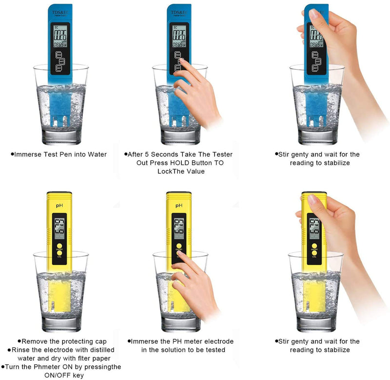  [AUSTRALIA] - Water Quality Test Meter,Digital Ph Pen Meter,TDS Meter Digital Water Tester,3 in 1 TDS Meter, EC Meter and Temperature, Ideal Water Test Meter for for Household Drinking, Pool and Aquarium