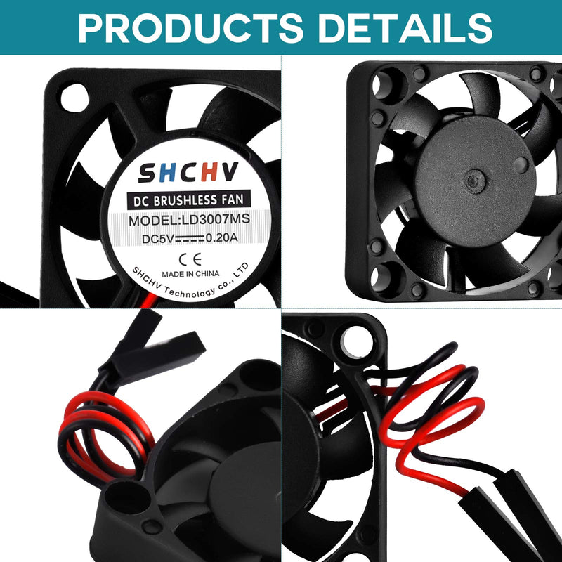  [AUSTRALIA] - 6PCS Raspberry Pi Fan DC Brushless Cooling Fan 3.3V 5V Heatsink Cooler Separating Terminal for Raspberry Pi 4B / 3B+ / 3B/ Zero/Zero W or Other Robot Project