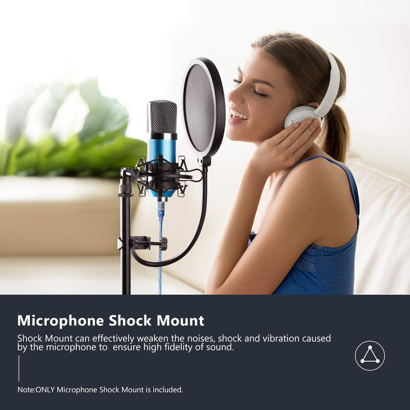  [AUSTRALIA] - Neewer Universal 45MM Microphone Shock Mount for 43MM-46MM Diameter Condenser Mic (Black)