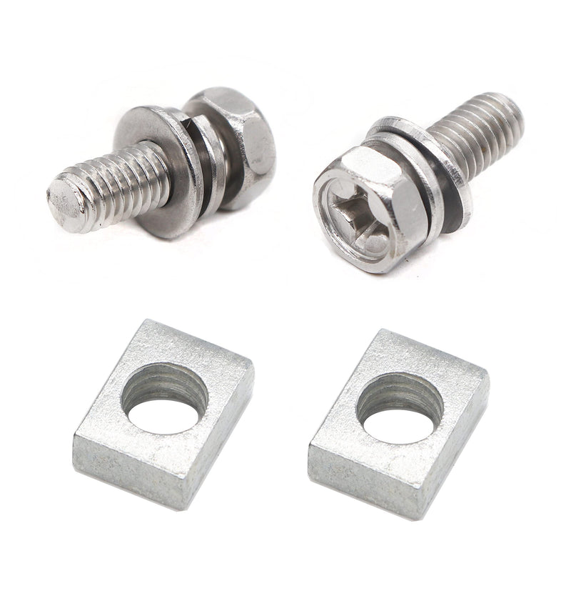  [AUSTRALIA] - cSeao 8-Pack M6x16mm Motorcycle Battery Terminal Screws Bolts and Square Nuts 304 Stainless Steel