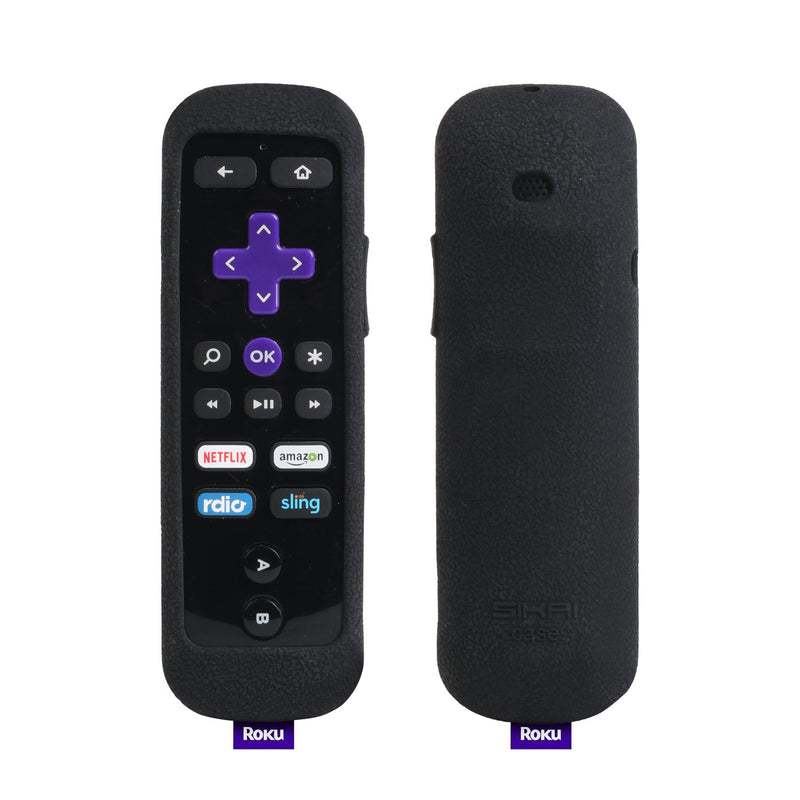 SIKAI Silicone Case for Roku Gaming Remote Shockproof Protective Cover for Roku 3 (4230 and 4200) Roku 2 (4210) RC54R Enhanced Remote Anti-Slip Washable Anti-Lost with Hand Strap (Black) Black - LeoForward Australia