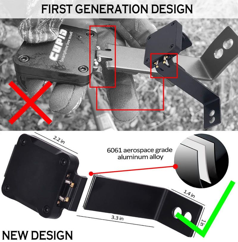  [AUSTRALIA] - Smartphone Camera Bow Phone Mount for Use with Iphone,samsung,gopro, and More, ⅡUpgrade