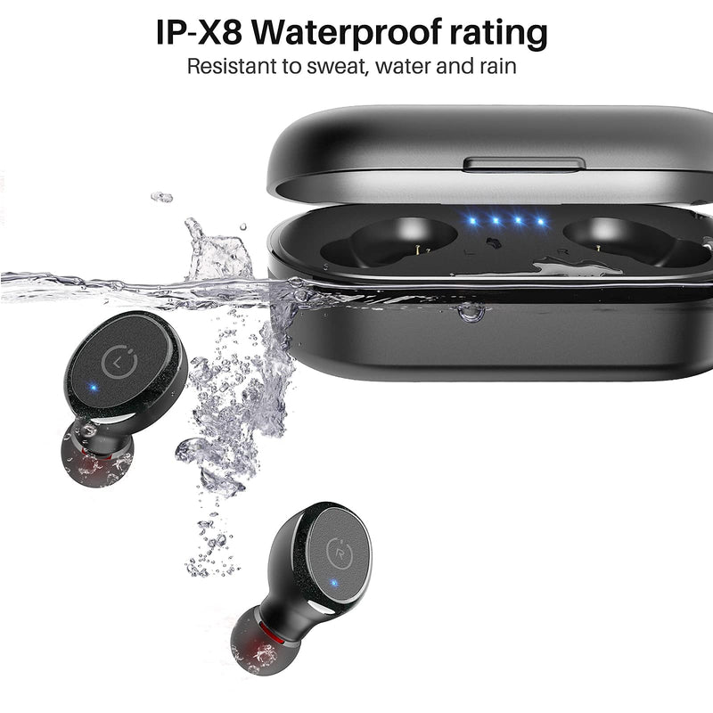  [AUSTRALIA] - TOZO T10 Bluetooth 5.0 Wireless Earbuds with Wireless Charging Case IPX8 Waterproof Stereo Headphones in Ear Built in Mic Headset Premium Sound with Deep Bass for Sport Black 1