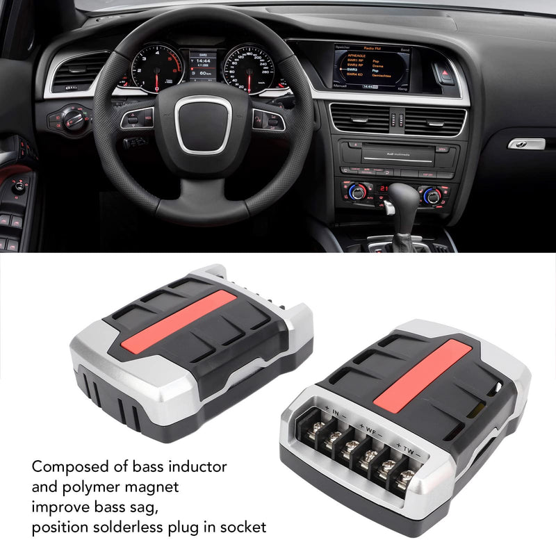  [AUSTRALIA] - 2 Way Crossover, 2 Pcs Car o Passive Crossover 12V 80W Power Output 2 Way Speaker Frequency Divider for o Component Systems