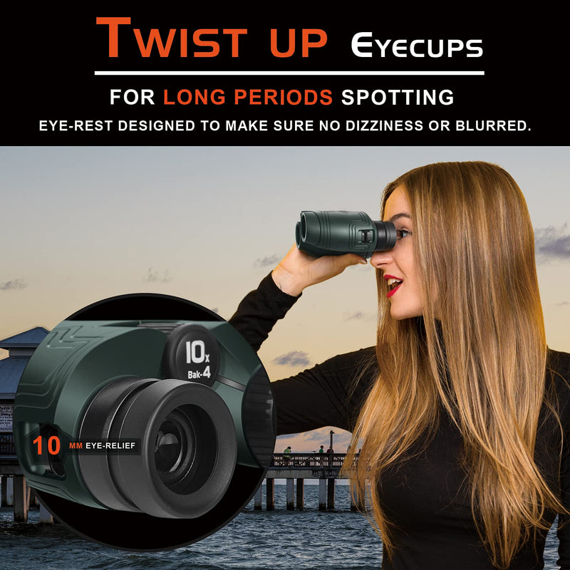  [AUSTRALIA] - Alatino 10x25 Compact Binoculars for Close-up and Far Away 10x Green