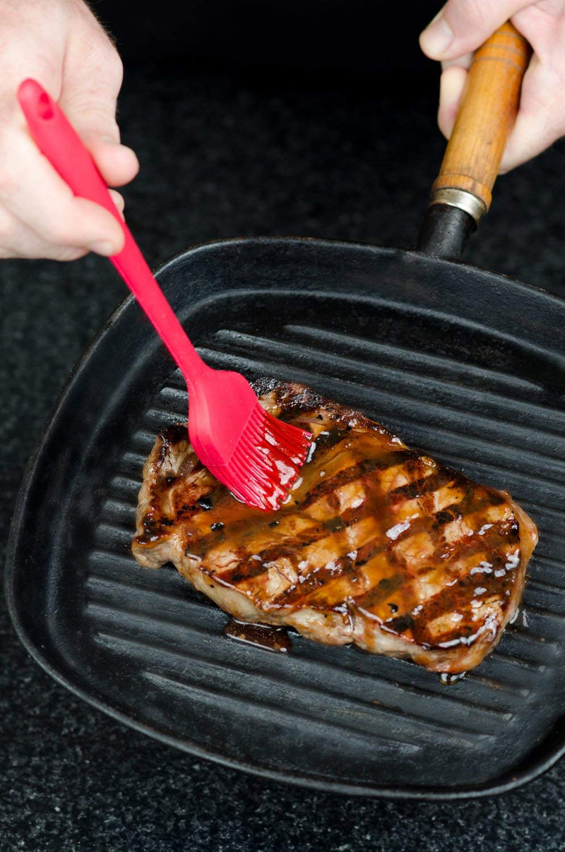  [AUSTRALIA] - StarPack Basics Silicone Basting Brush - High Heat Resistant to 480°F, Hygienic One Piece Design, Pastry, Grill & BBQ Brush (Cherry Red) Basics (Heat Resistant 480°F) Cherry Red