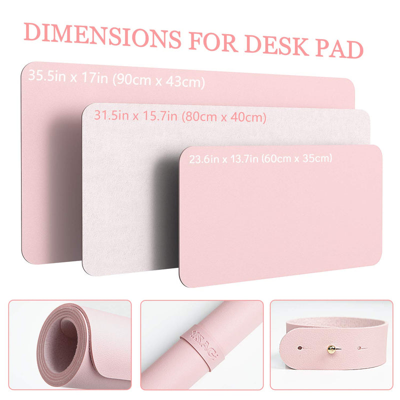 Non-Slip Desk Pad,Mouse Pad,Waterproof PVC Leather Desk Table Protector,Ultra Thin Large Desk Blotter, Easy Clean Laptop Desk Writing Mat for Office Work/Home/Decor(Pink, 23.6" x 13.7") Pink 23.6" x 13.7" - LeoForward Australia