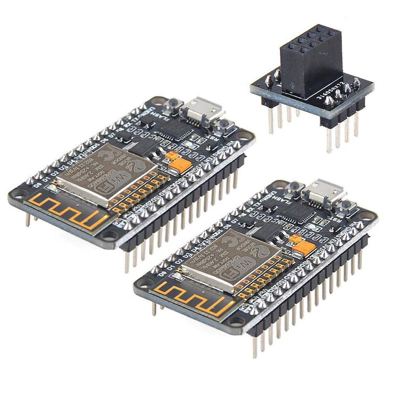  [AUSTRALIA] - MakerFocus 2pcs ESP8266 NodeMCU LUA CP2102 ESP-12E Internet WiFi Development Board Serial Wireless Module Internet for Ar duino IDE/Micropython with Free Adapter Board for ESP8266 ESP-01 and nRF24L01+ 2pcs CP2102