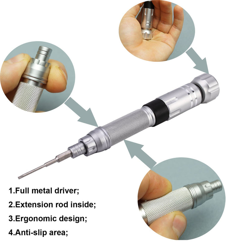  [AUSTRALIA] - Nanch Small Precision Screwdriver Kit,22 in 1 Magnetic Screwdriver Set with Build-in Extension Rod,Repair Tool Kit for Laptop,Smartphone,iPhone,Jewelry and other Small Electronics.