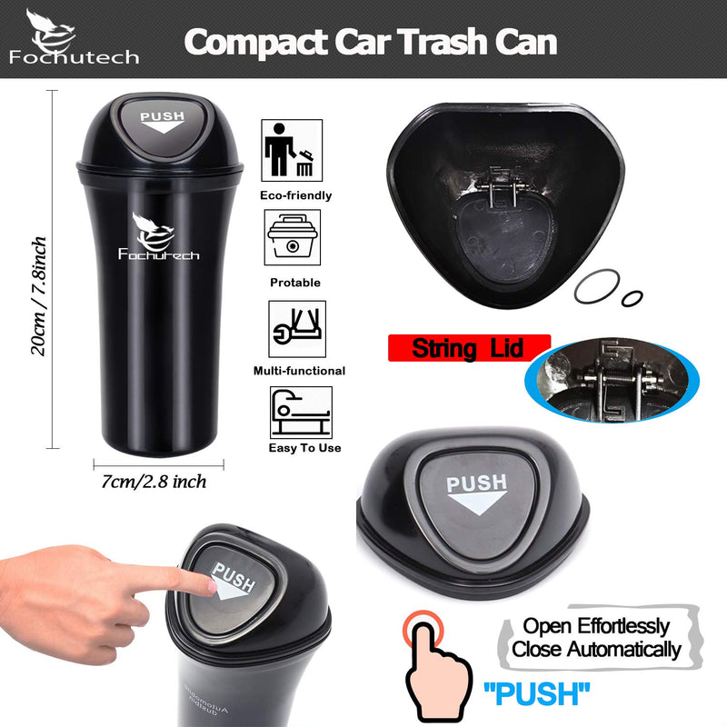 Car Trash Can with Lid Small Car Trash Bin Portable Vehicle Auto Car Garbage Can Bin Trash Container Fits Cup Holder Console Door Pocket Home Office Use 2 Packs Black - LeoForward Australia