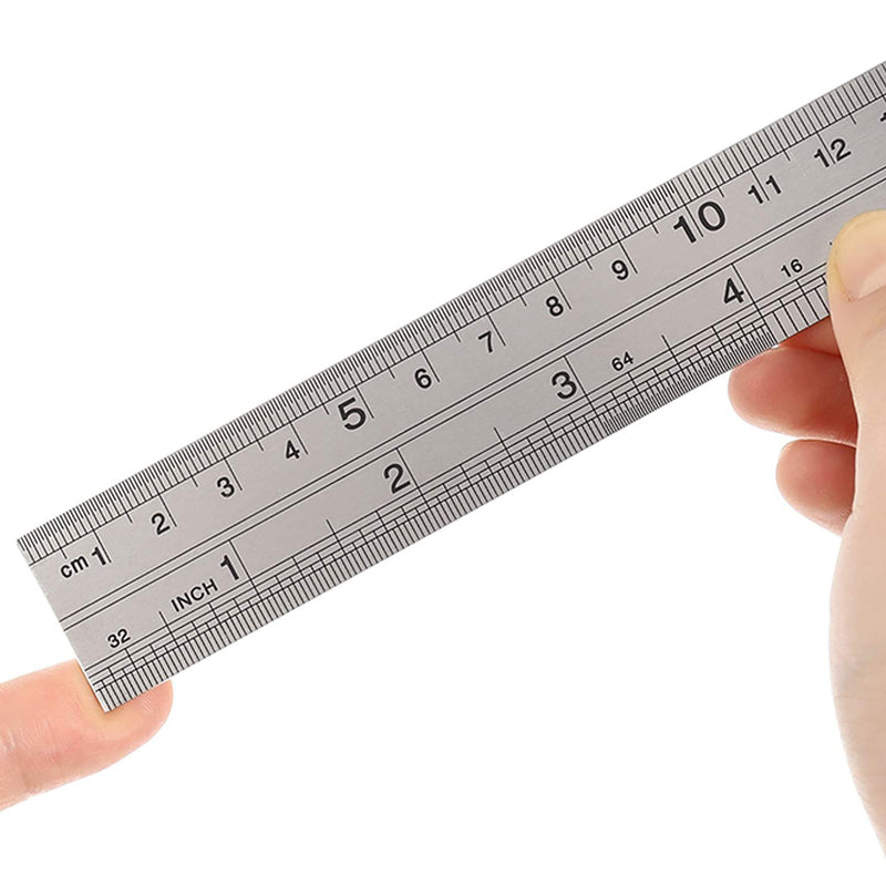  [AUSTRALIA] - KEWAYO Stainless Steel Ruler , 6/8/12 Inch Metal Metric and Imperial Rulers Kit for School, Office, Home, Architect, Engineers, Craft (3 Pieces)