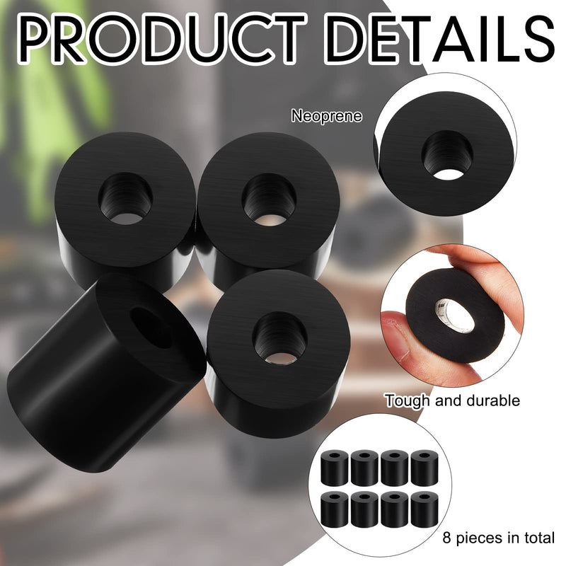  [AUSTRALIA] - Multi Purpose Rubber Spacer 1 Inch OD x 3/8 Inch ID x 1 Inch Thickness Rubber Bushing Anti Vibration Spacer Black Round Neoprene Rubber Washers for Home and Car Accessories(8 Pack) 8