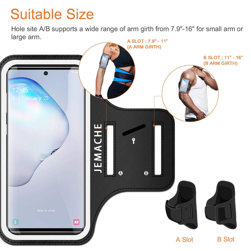  [AUSTRALIA] - Note 20 Ultra, 20, 10+ Armband, JEMACHE Gym Workouts Running Phone Arm Band for Samsung Note 20 Ultra, 20, 10 Plus, 9, 8 Fits Otterbox Defender Case Note 20 Ultra, 20, 10+, 9, 8