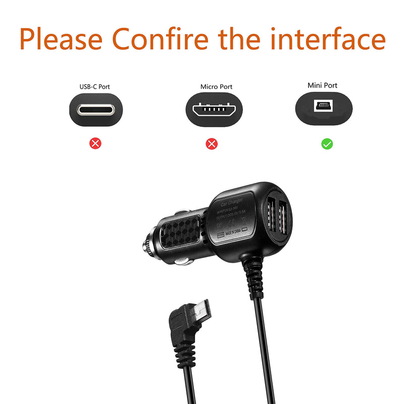  [AUSTRALIA] - Car Charger Charging Cable Vehicle Power Cable Compatible for CARRVAS,Xgody J727,AROVA,RAND McNally TND 540LM 730, Magellan Roadmate 5255 5265,Garmin Dezl GPS Navigation Power Cord Supply