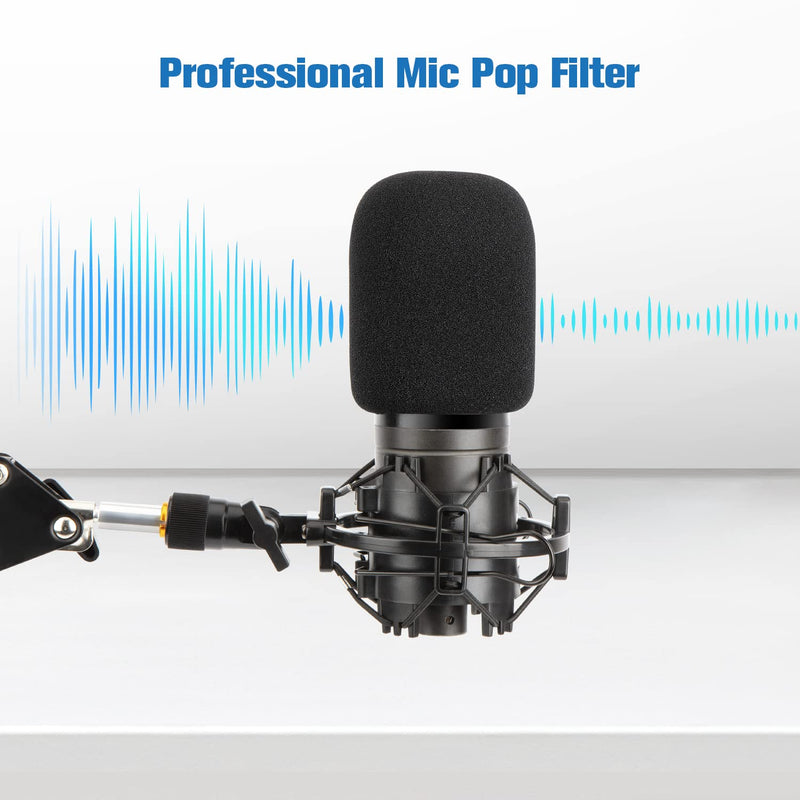 [AUSTRALIA] - Microphone Shock Mount with Pop Filter, Mic Anti-Vibration Suspension Shock Mount Holder Compatible for Audio Technica AT2020 AT2035 ATR2500 Mic by WIBOND