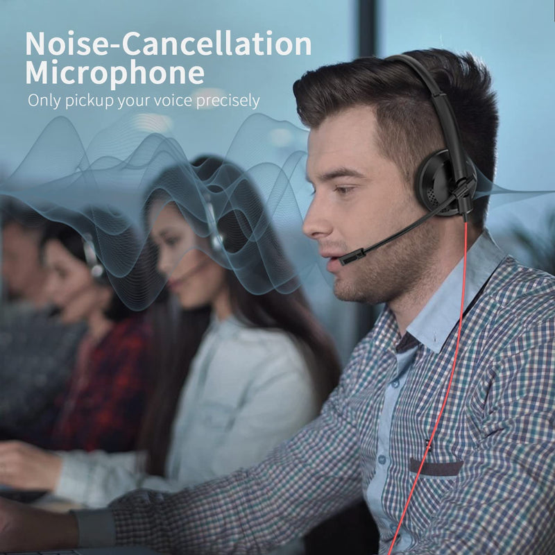  [AUSTRALIA] - NUBWO HW03 Headset with Microphone for PC，3.5mm Jack，Volume Control，Wired Computer Headset for Zoom Skype,for Office,Business, Call Center