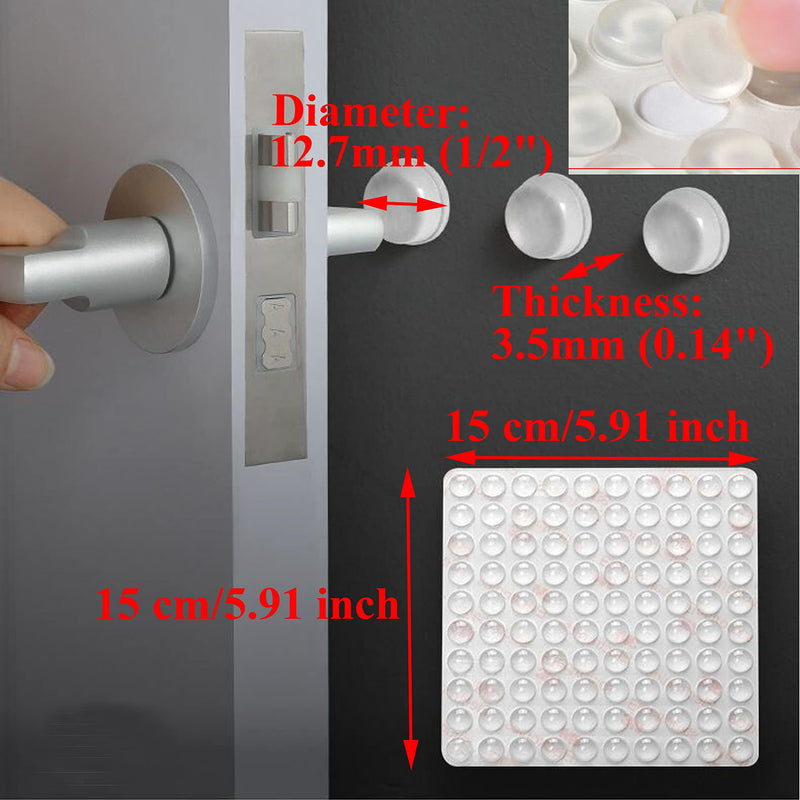  [AUSTRALIA] - 100pcs Cabinet Door Bumpers Clear Rubber Stoppers Bumpers Self Adhesive Cupboard Door Drawer Furniture Bumpers Glass Tops Cutting Boards Picture Frames 1/2"
