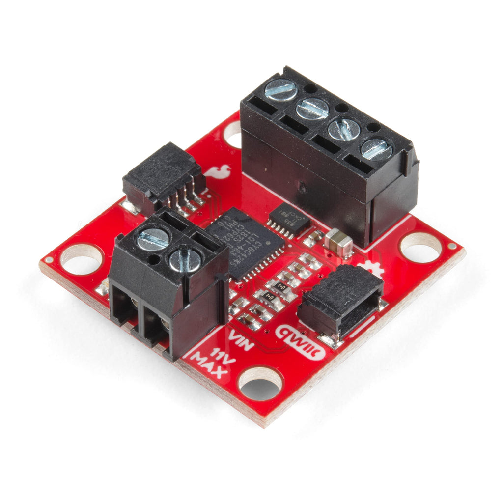  [AUSTRALIA] - SparkFun Qwiic Motor Driver I2C Plug and Play Breakout No Soldering required to control small DC Motors 1.2A Steady state drive per channel 1.5A Peak 2 channels 127 levels of drive strength 3.3V Logic