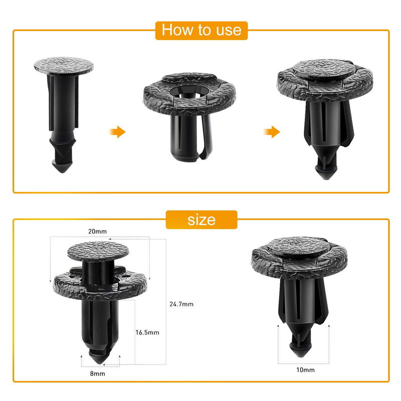  [AUSTRALIA] - GOOACC Bumper & Radiator Support Clip Automotive Furniture Assembly Expansion Screws Kit Auto Body Clips 8mm - 40PCS