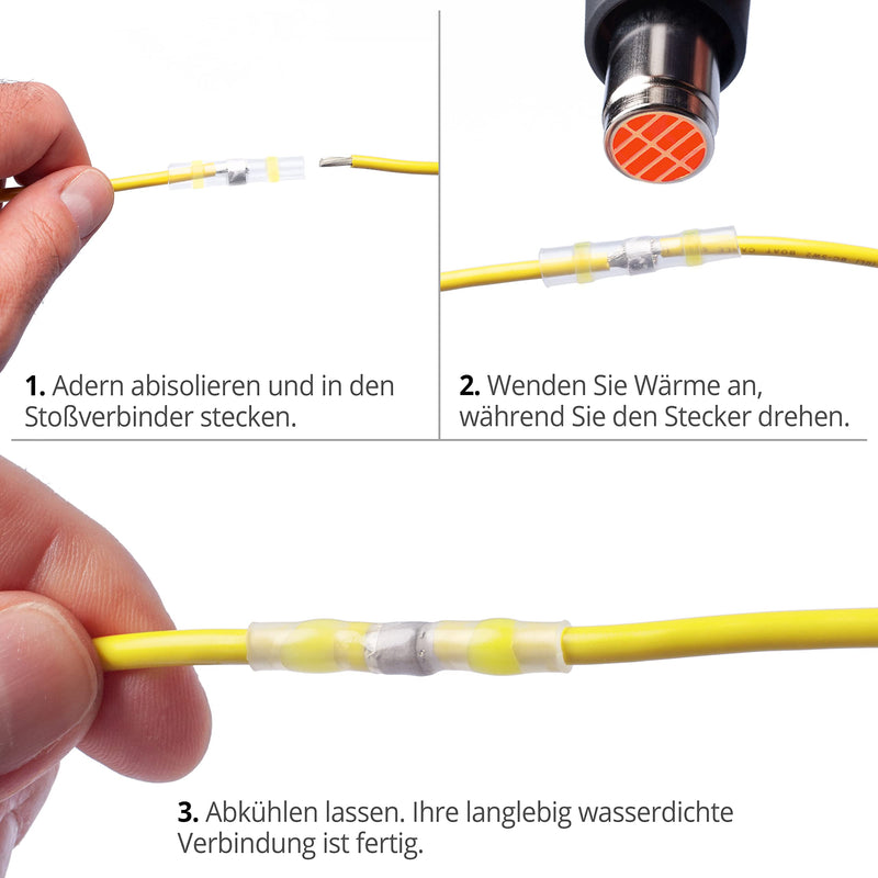  [AUSTRALIA] - Wirefy solder connector with heat shrink tube in a set - waterproof cable connector - heat shrink tube transparent butt connector - shrink connector 0.125-6 mm² - 110 pieces 110 pieces - 0.14 - 6.0 mm²