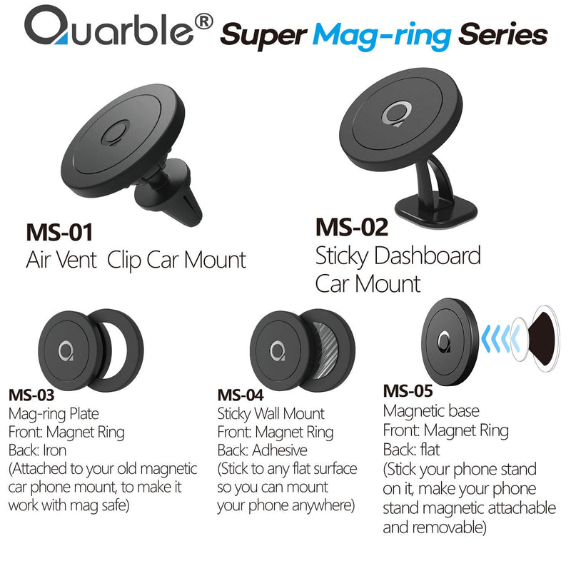 Quarble Magnetic Dashboard Car Mount Compatible with MagSafe Case iPhone 13 12 Pro Max Mini, 360° Adjustable Phone Holder No Metal Plate Needed 2021 All New - LeoForward Australia