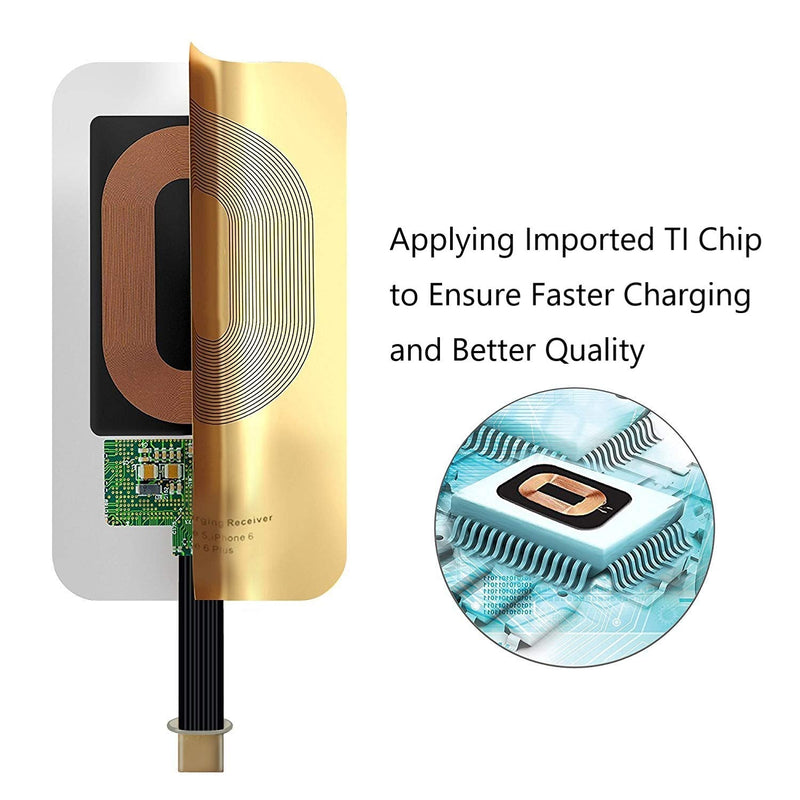  [AUSTRALIA] - 2 Pcs Fast QI Receiver Ultra-Thin Wireless Charging Receiver Adapter Patch for iPhone 7/7 Plus/6/6 Plus/6s/6s Plus/5/5s/5c 5w 1000mAh Compatible All Wireless Charger(2 pcs) for iphone*2 pcs