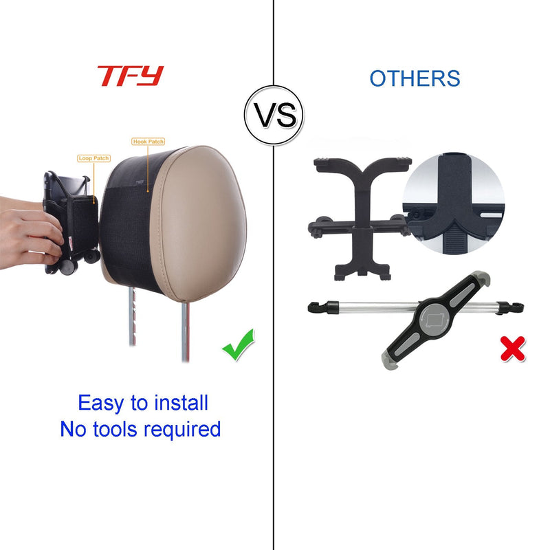  [AUSTRALIA] - TFY Car Mount Universal Car Headrest Mount Holder with Silicon Holding Net Compatible with Both 4.5-6 Inch Phones and 7-10.5 Inch Tablets