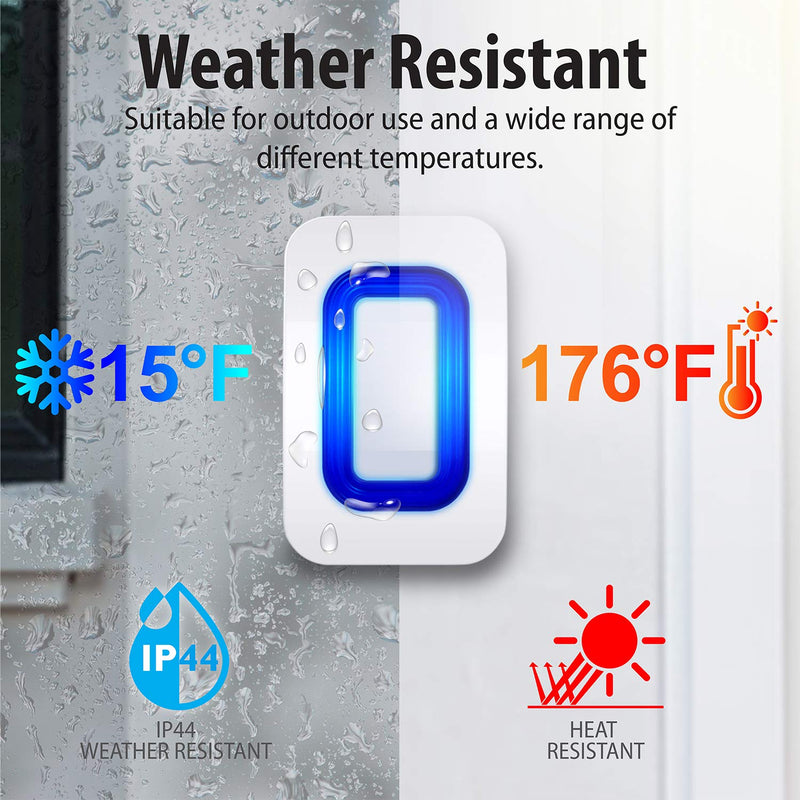  [AUSTRALIA] - Fosmon WaveLink 51005HOM Wireless Home Security Driveway Alarm, Motion Sensor Detect Alert, Store Door Entry Chime Doorbell (500 Feet, 58 Tunes, 5 Volume Levels, LED Indicators) 1 Motion Detector