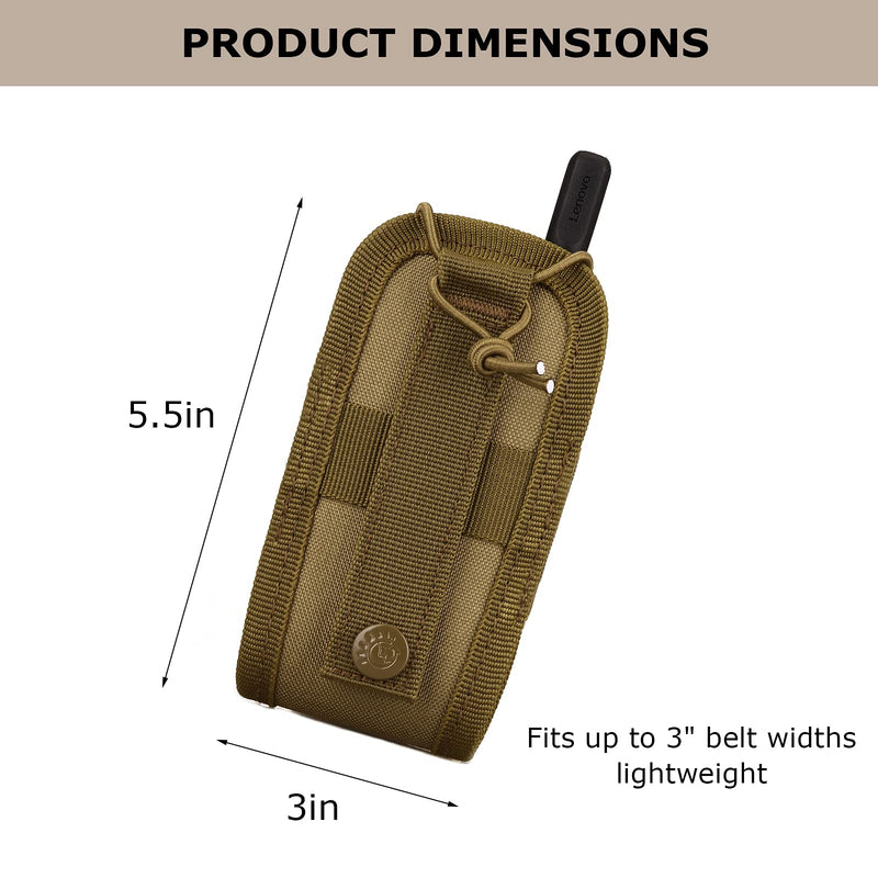 [AUSTRALIA] - SunForMorning Tactical Radio Holder Pouch Case MOLLE Walkie Talkies Holster Bag Military Two-Way Interphone Tool Pack (Brown) Brown