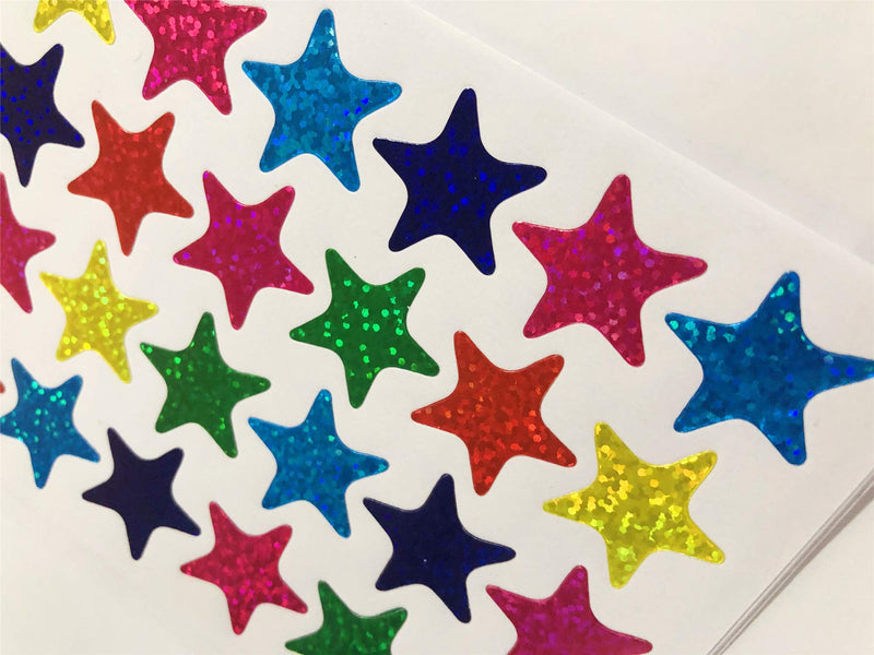  [AUSTRALIA] - Autupy 40 Sheets 1120 Pieces 2.2 cm (0.87 inch) Laser Shiny Sparkle Star Stickers Reward Star Stickers,Self Adhesive Star Stickers,Labels for Home,School,Bar,DIY and Office Decoration