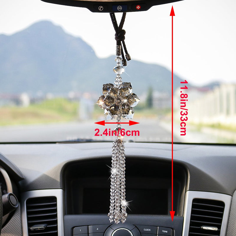 H&D Crystal Maple Leaf Car Pendant Lucky Hanging Rearview Mirror Ornament Car Interior Decor Accessories - LeoForward Australia