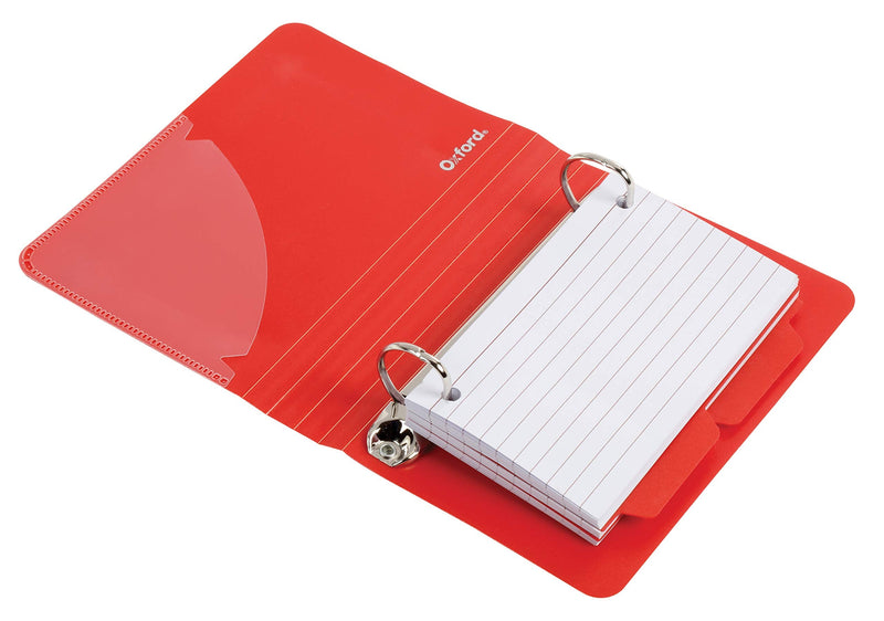  [AUSTRALIA] - Oxford Index Card Binder with Dividers, 3" x 5", Color Will Vary, 50 Cards,1 Binder (73570),Assorted (Blue, Green, Red) Assorted (Blue, Green, Red)