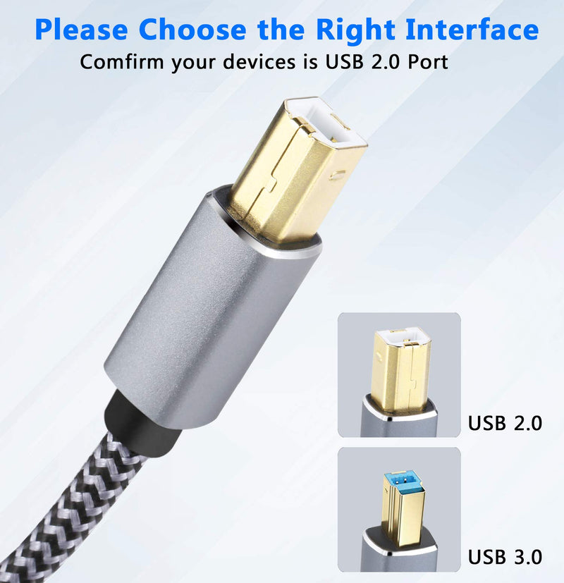 Printer Cable, Larxavn USB Printer Cable 6ft USB 2.0 Type A Male to B Male Scanner Cord USB B Cable High Speed for HP, Canon, Epson, Dell, Brother, Lexmark, Xerox, Samsung etc - LeoForward Australia