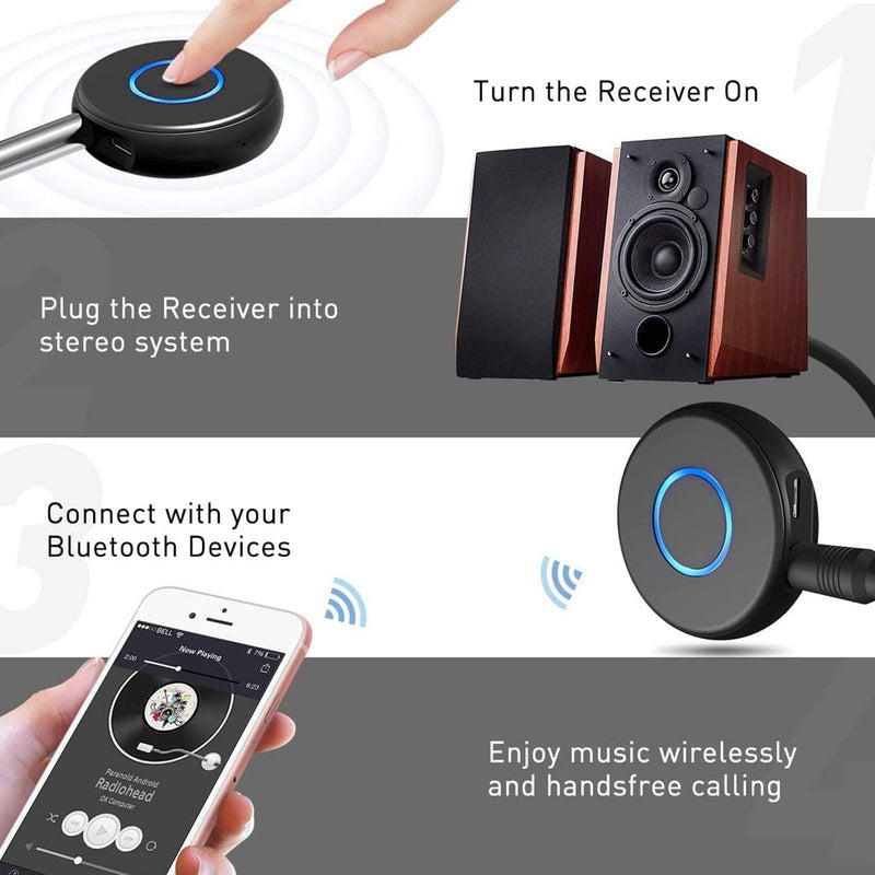  [AUSTRALIA] - Bluetooth Aux Adapter for Car, SONRU Bluetooth 5.0 Receiver for Car,Wireless Audio Adapter Portable Hands-Free Car Kits with RCA AUX 3.5mm for Home/Car Stereo Music Streaming Sound System