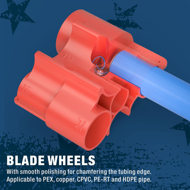  [AUSTRALIA] - iCrimp Push-fit Fitting Deburr, Depth Gage and Disconnect Tool for PushFit Fittings, Push-To-Connect system, Multi-size combination 1/4 In.-1 in.