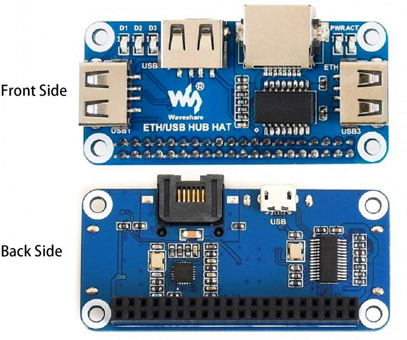  [AUSTRALIA] - Ethernet/USB HUB HAT Expansion Board for Raspberry Pi 4B/3B+/3B/2B/Zero/Zero W/Zero WH,with RJ45 10/100M Ethernet Port (Based on RTL8152B Chip) and Three USB Ports,Compatible with USB2.0/1.1