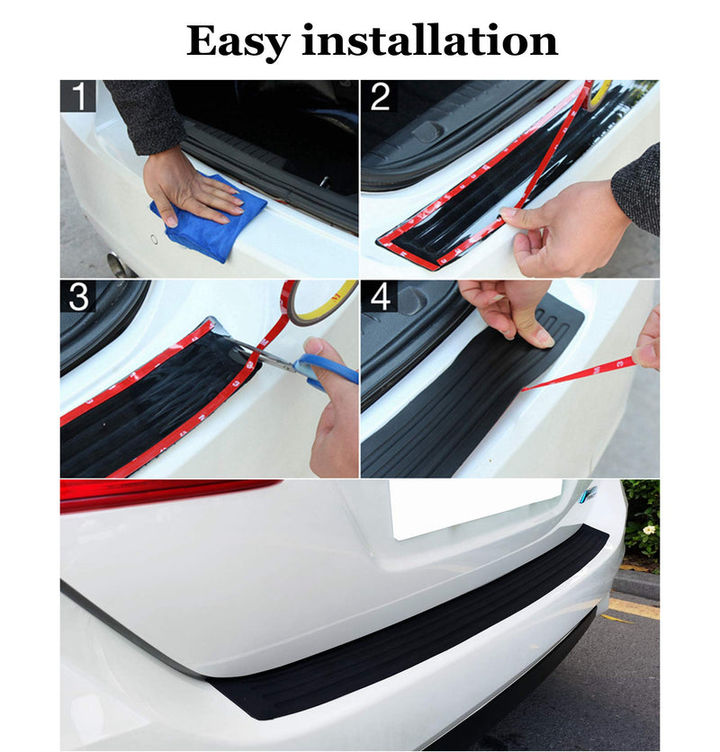  [AUSTRALIA] - Goodream Rear Bumper Protector Guard Universal Black Rubber Scratch-Resistant Trunk Door Sill Protector Exterior Accessories Trim Cover for SUV/Cars,Easy D.I.Y (35.8Inch)