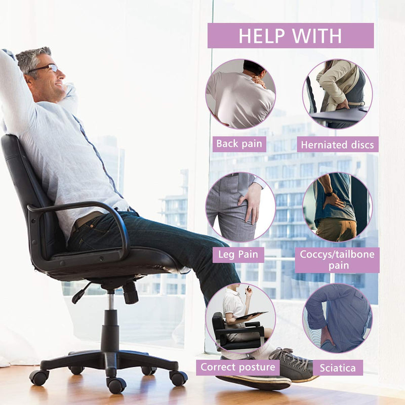  [AUSTRALIA] - Aukee Car Seat Cushion Office Chair Mat Memory Foam Home Use Pad Black 1PC Fabric Cushion