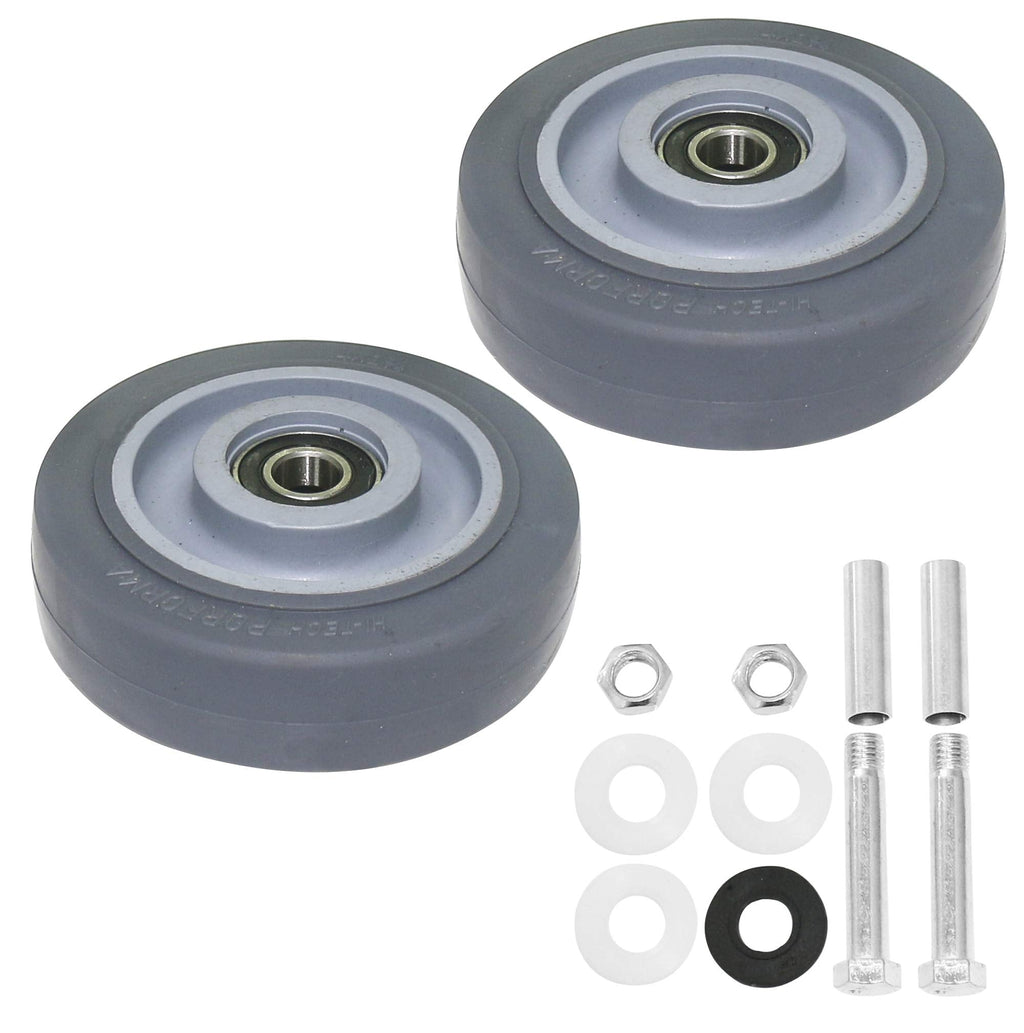  [AUSTRALIA] - URBEST Push Cart Wheels, Heavy Duty 4 Inch PU Caster Wheels Bearings Repair Kits, Pltae Casters, Shelf Replacement Wheels for Platform Trucks up to 265 Pounds (M:4 Inch,Grey)