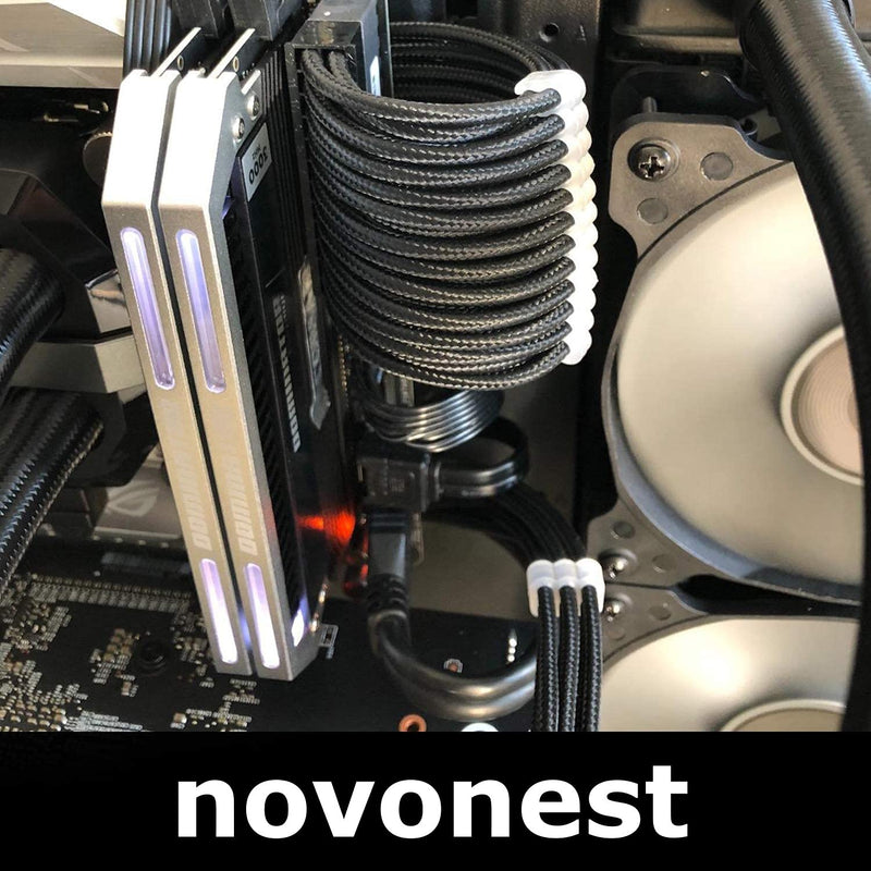  [AUSTRALIA] - novonest 24 Pieces Set Cable Management Comb, Cable Organizers Manager Wire Comb for PC,Suitable for 3mm Cable Gesleeved Up to 3.4 mm/0.13inch White(24-pin x4, 8-pin x12, 6-pin x8),CM511