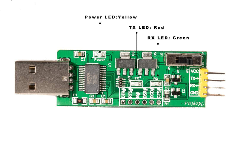 USB to TTL Serial Converter Adapter 1.8V 3.3V 5V FT232RL for Development Projects with Windows Mac Linux - LeoForward Australia